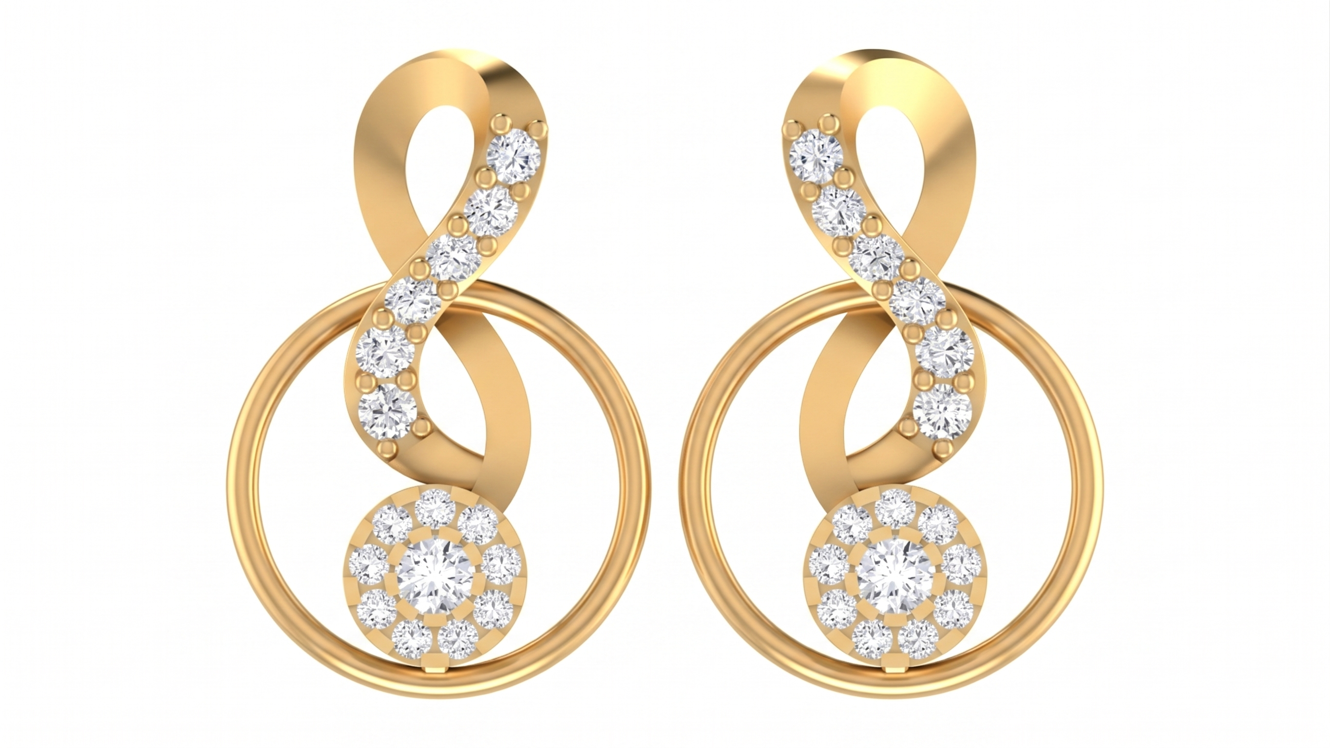 Yellow Gold Diamond Earring | under 40k 