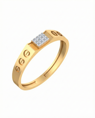 Gold & Diamond Band Ring For Men KRC20027