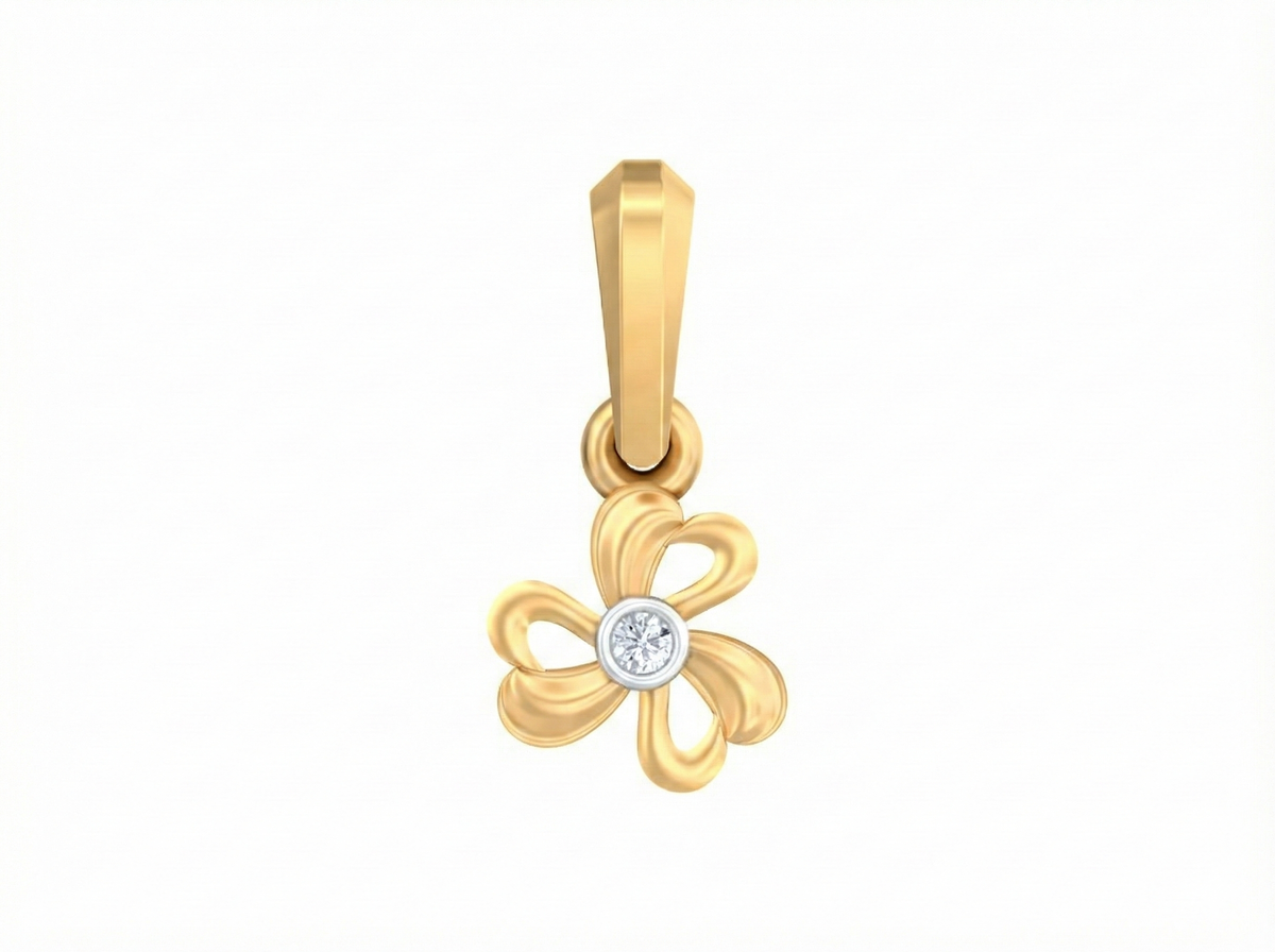 18K Gold & Diamond Solitaire Pendant KSK108