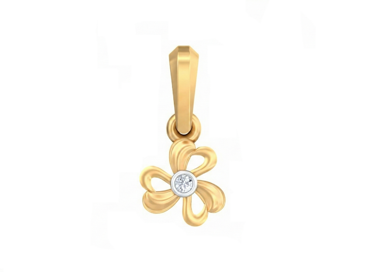 18K Gold & Diamond Solitaire Pendant KSK108