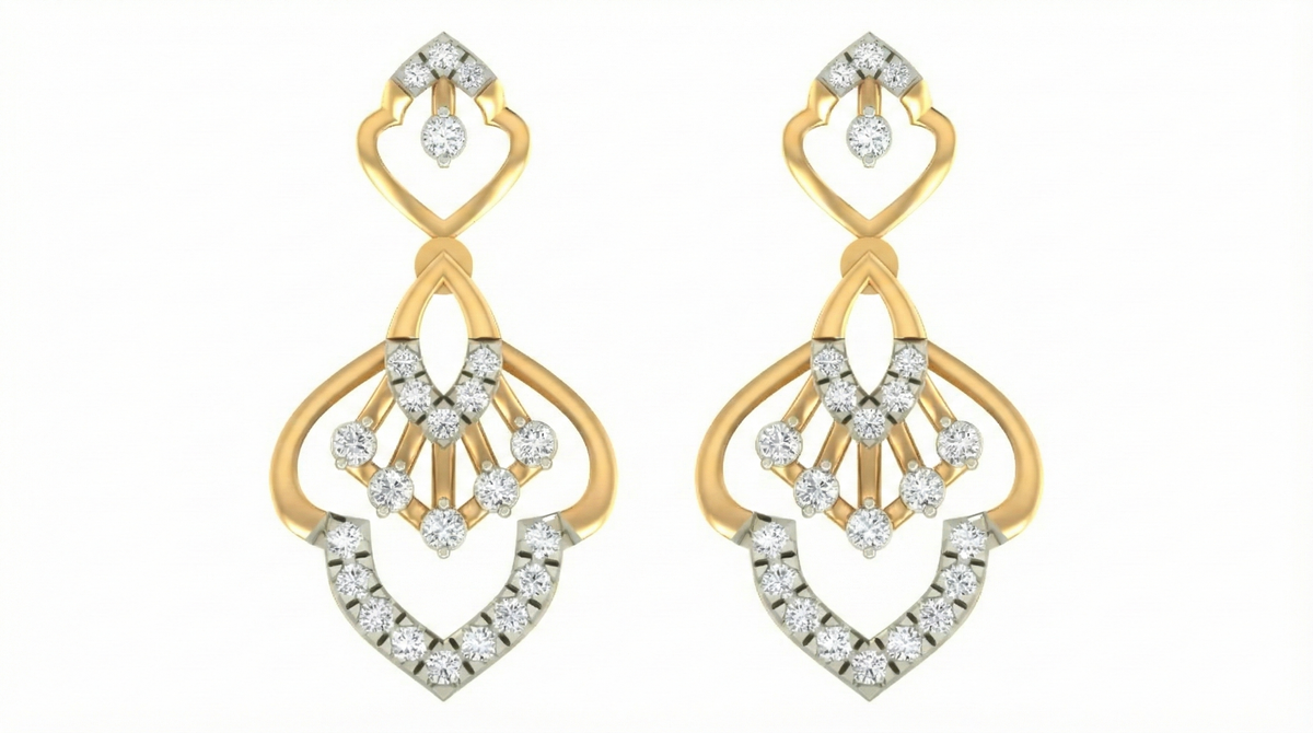 14K Gold & Diamond Women Dangler Earring KRI44009E-A