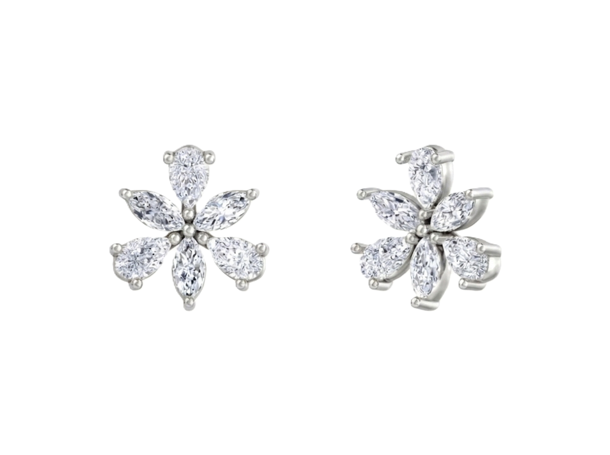 Gold & Diamond Women Floral Stud Earring KRC30228