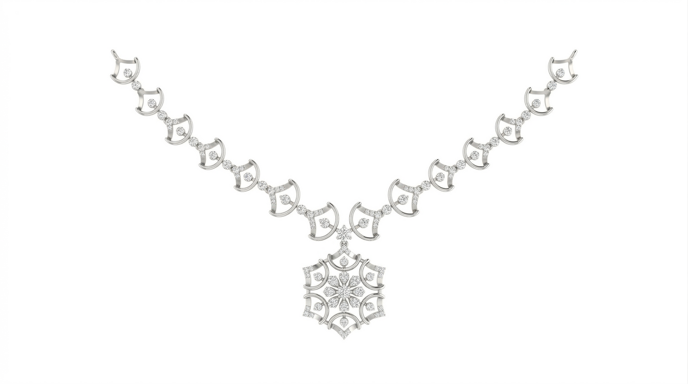 Gold & Diamond Dailywear Necklace Set KRC60056