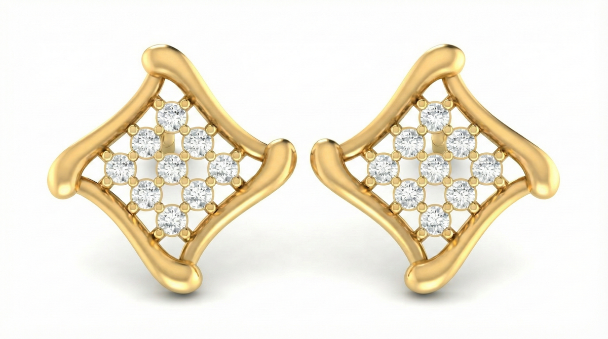 18K Gold & Diamond Women Stud Earring KRA40082E