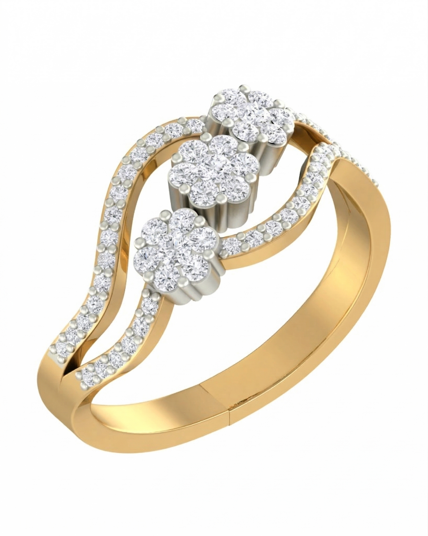 Gold & Diamond Engagement Ring For Women KRC10582