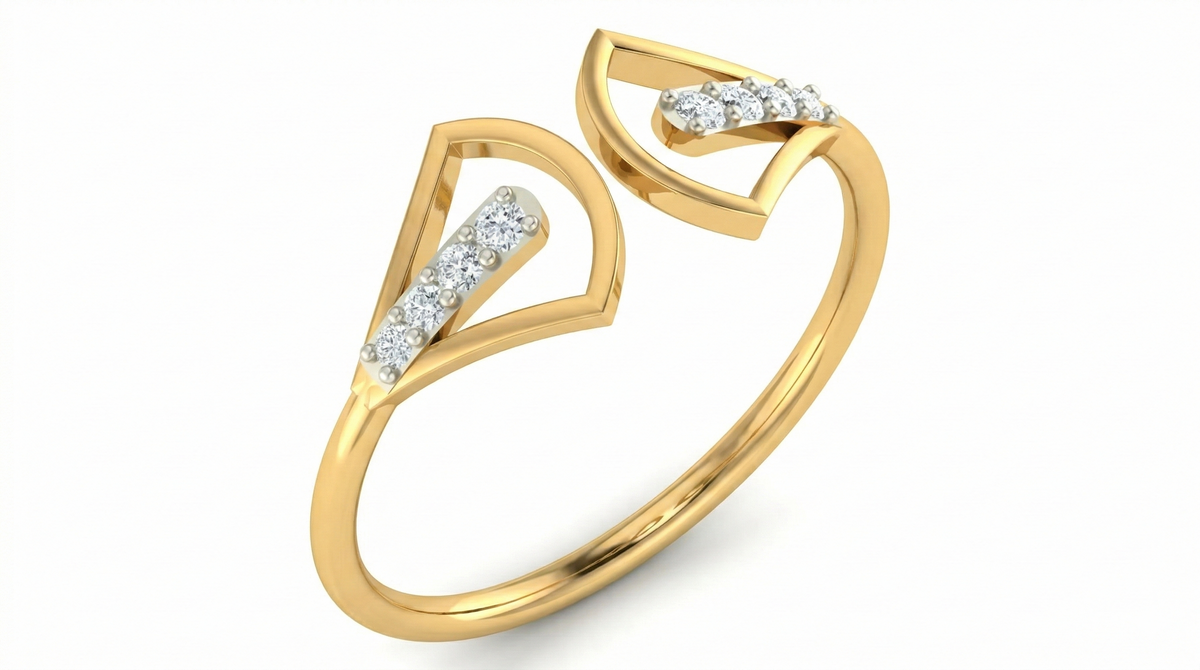18K Gold & Diamond Dailywear Ring For Women KRA10821
