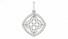 18K Gold & Diamond Floral Pendant Set KRA40018P