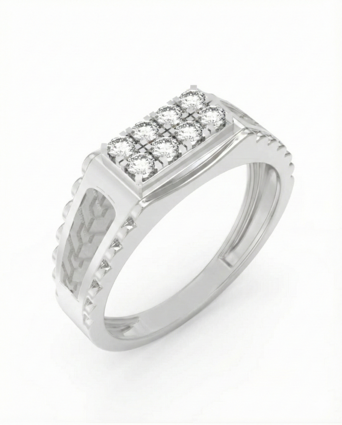 Gold & Diamond Band Ring For Men KRC20273