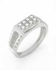 18K Gold & Diamond Band Ring For Men KRC60328