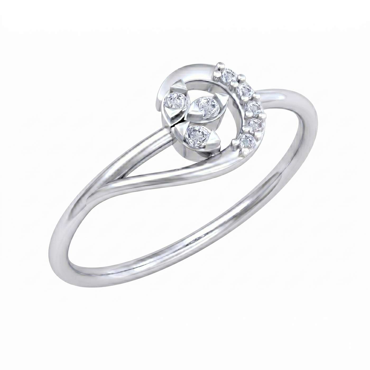 Gold & Diamond Dailywear Ring For Women KRC10675