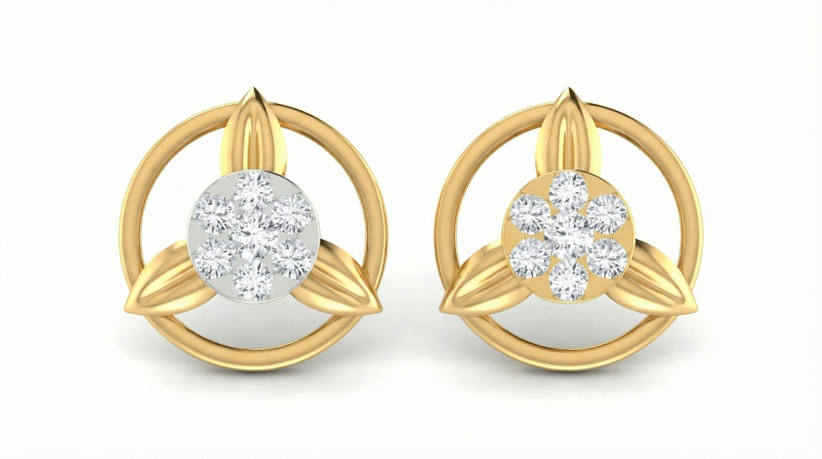 18K Gold & Diamond Women Stud Earring KRA40143E
