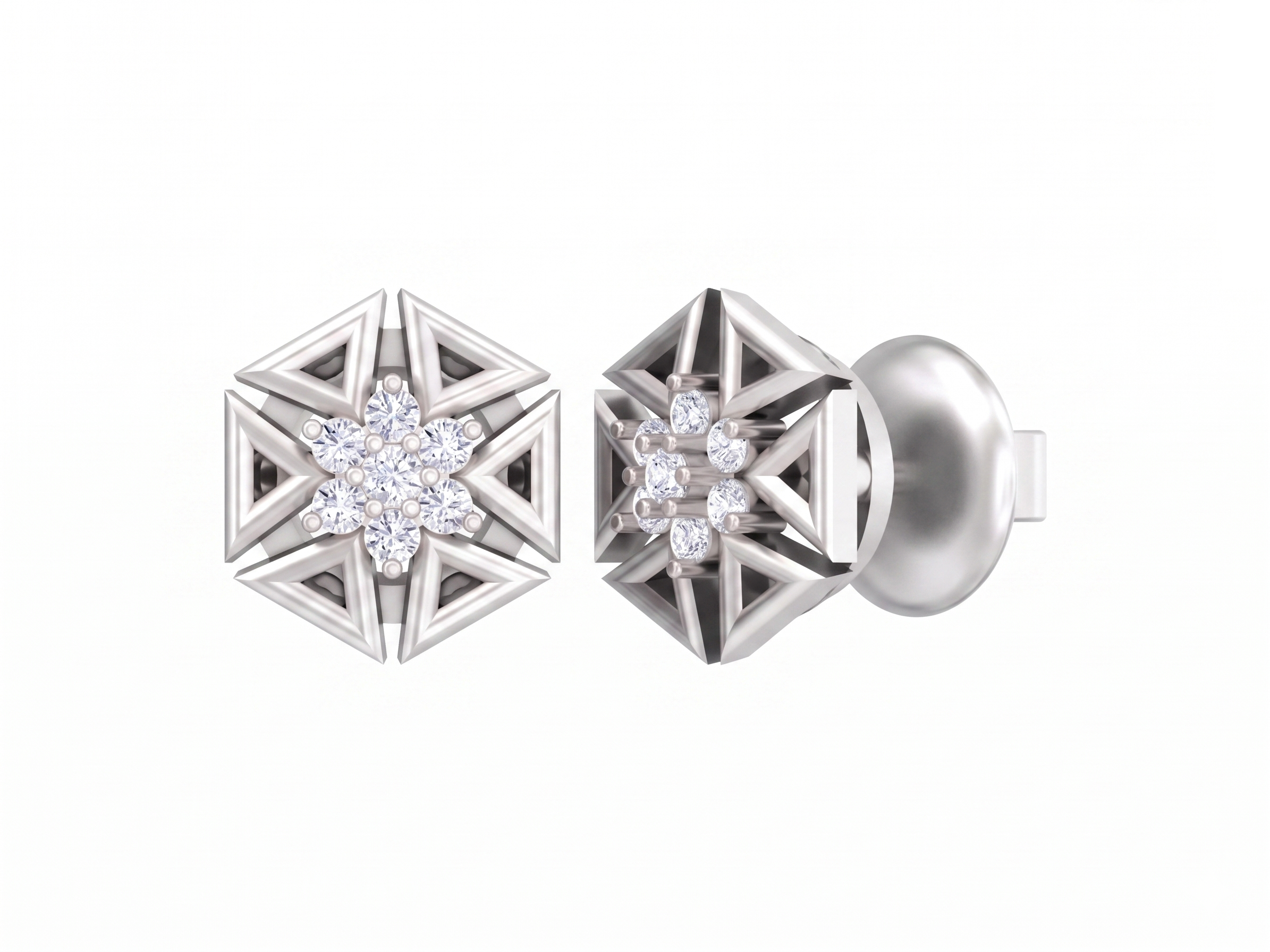 White Gold Diamond Earring | under 30k 