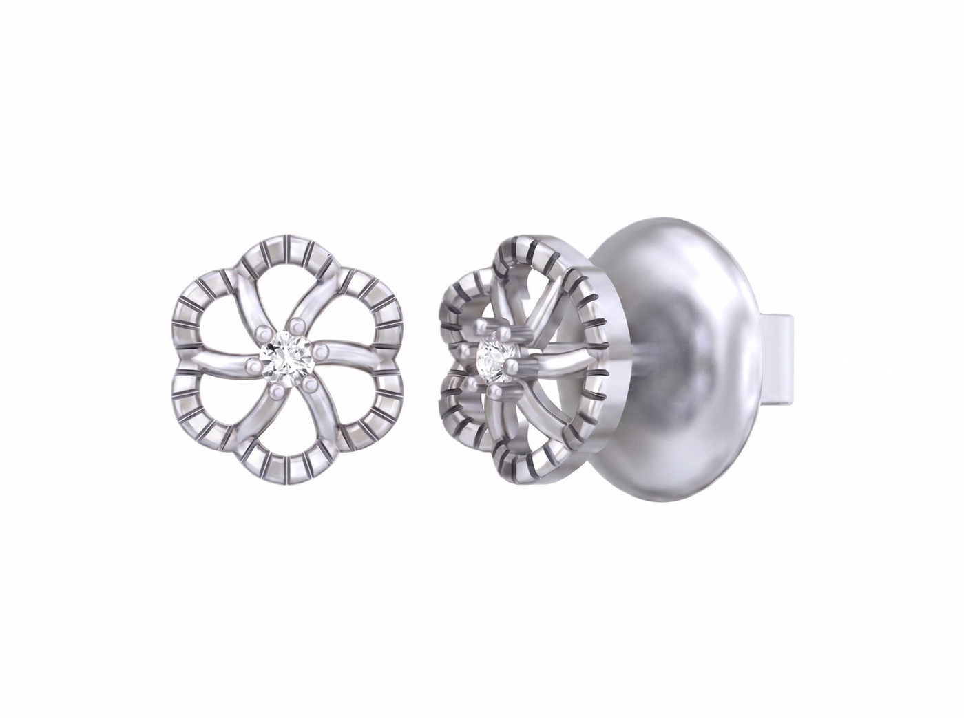 Gold & Diamond Solitaire Women Earring KRC30175