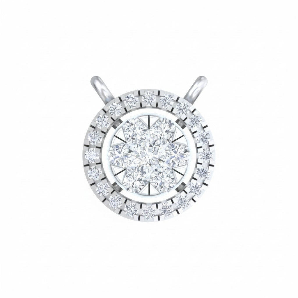 White Gold & Diamond Round Mangalsutra on white background