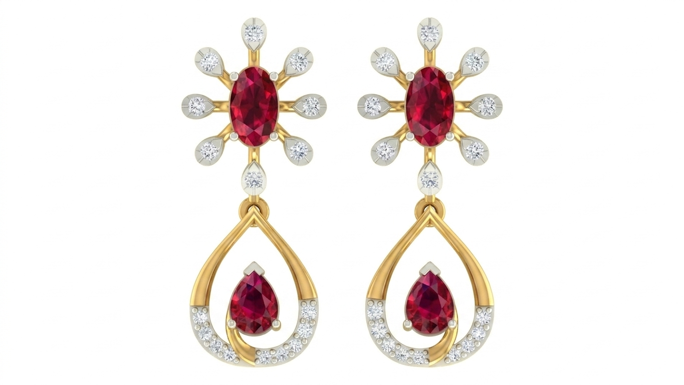 Yellow Gold Diamond Earring | under 40k 