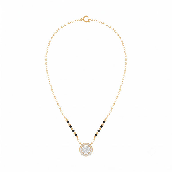 Gold & Diamond Halo Women Mangalsutra | KRC50175 | Kesav Diamond