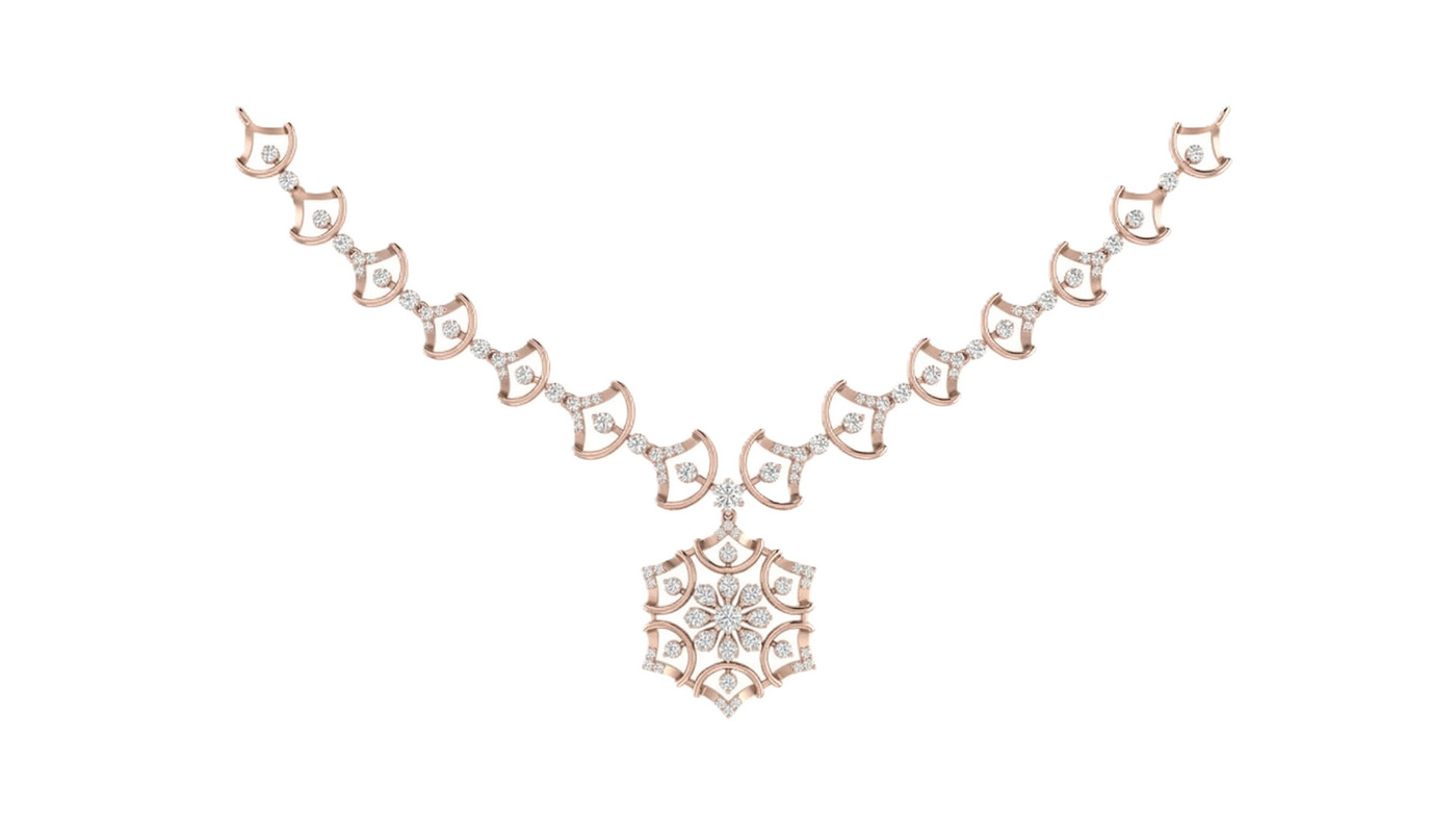 Gold & Diamond Dailywear Necklace Set KRC60056