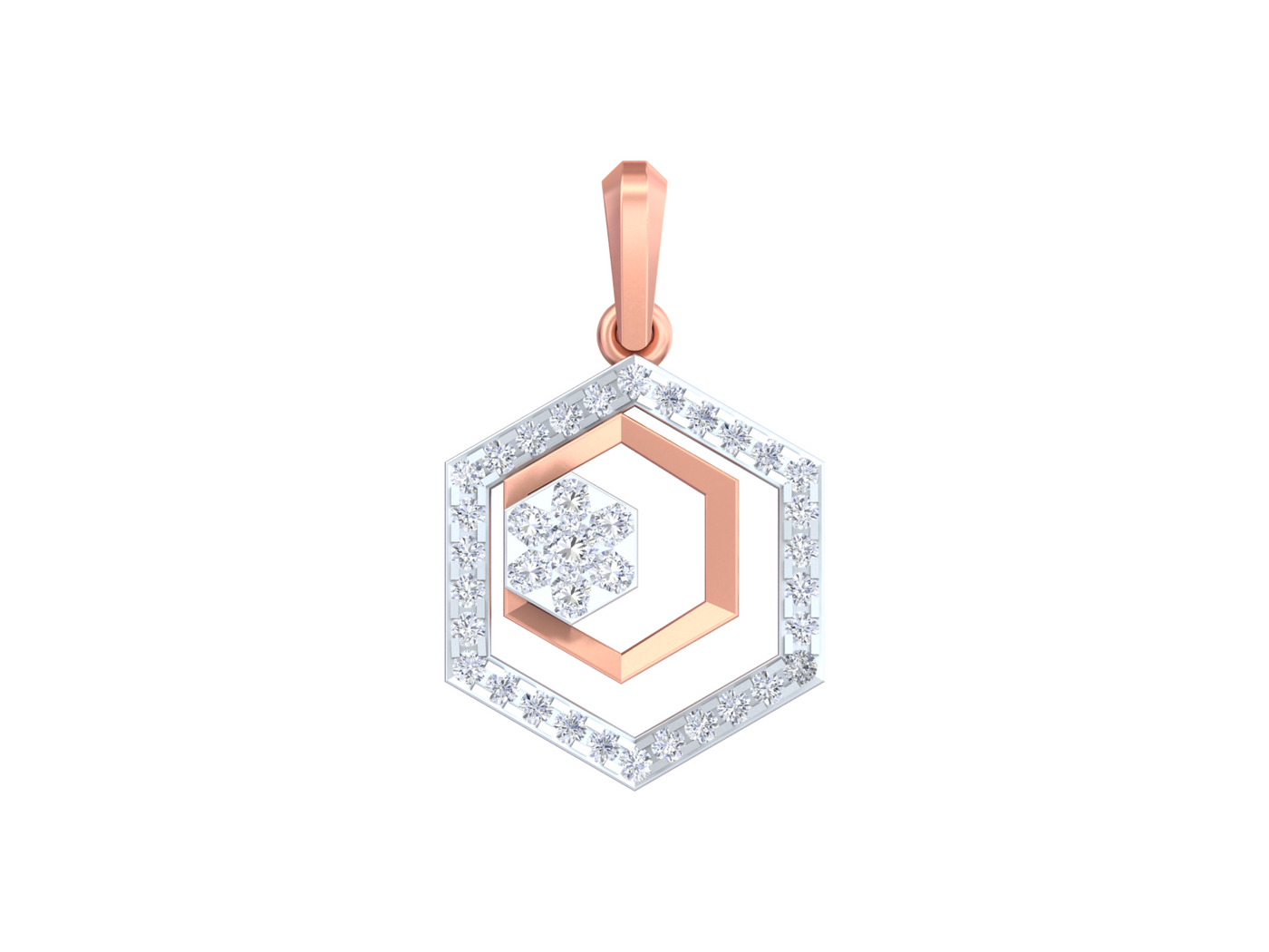 gold and diamond pendant in white bakground
