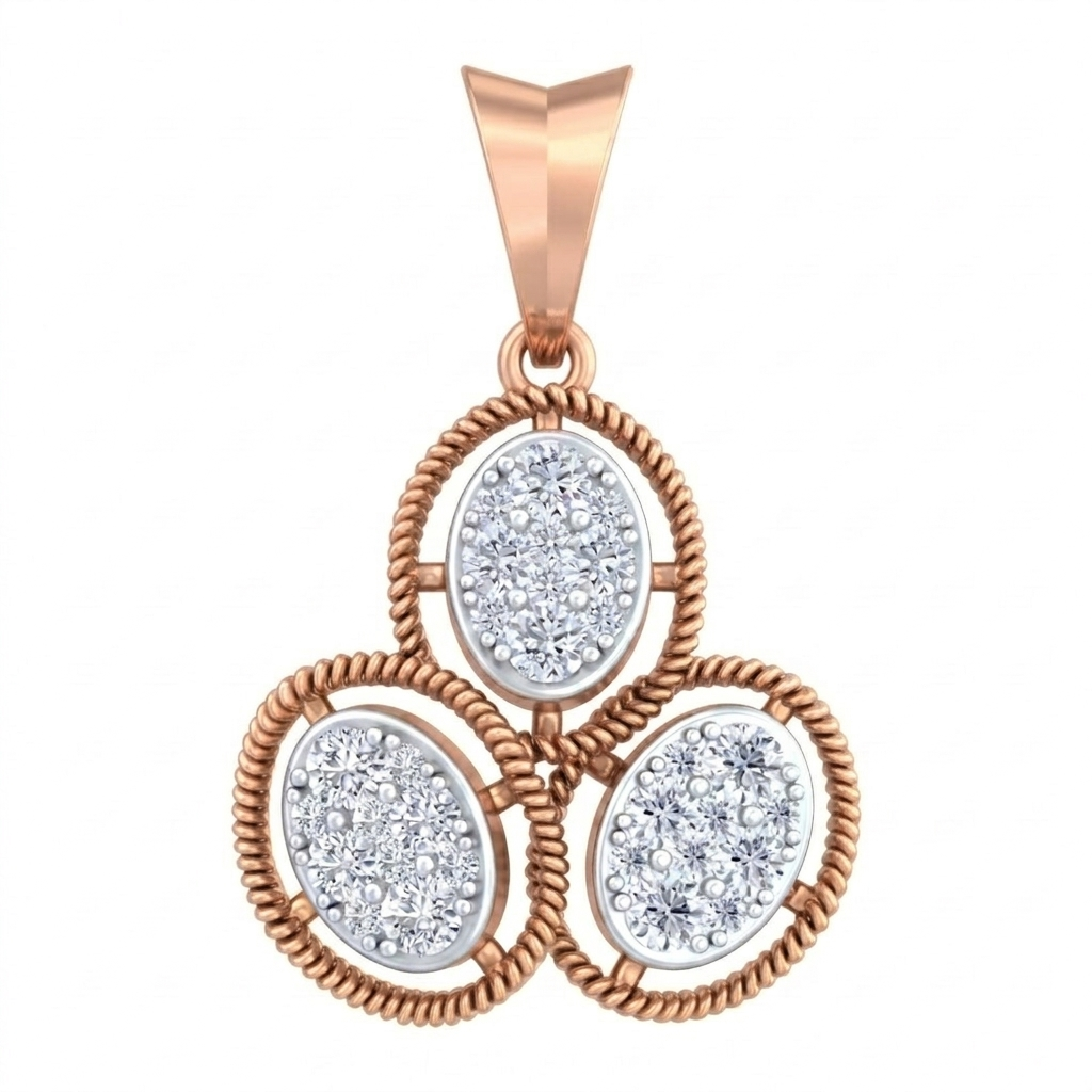 Elegant Gold & Diamond Partywear Pendant Set KRC40751