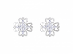 Floral White Gold Diamond Earring | under 40k 