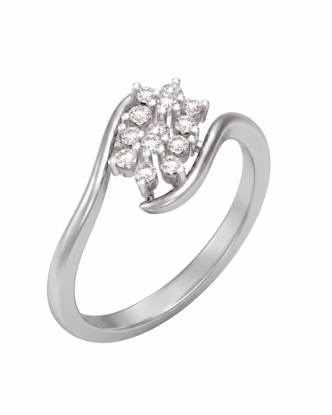 Gold & Diamond Cluster Ring For Women KRC10839