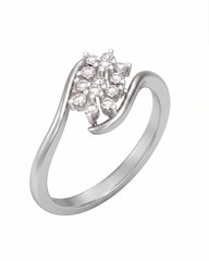 Gold & Diamond Cluster Ring For Women KRC10839