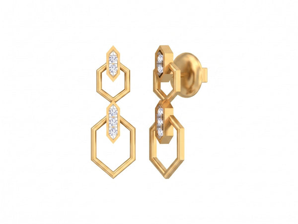 Gold & Diamond Women Drop Earring KRC30153