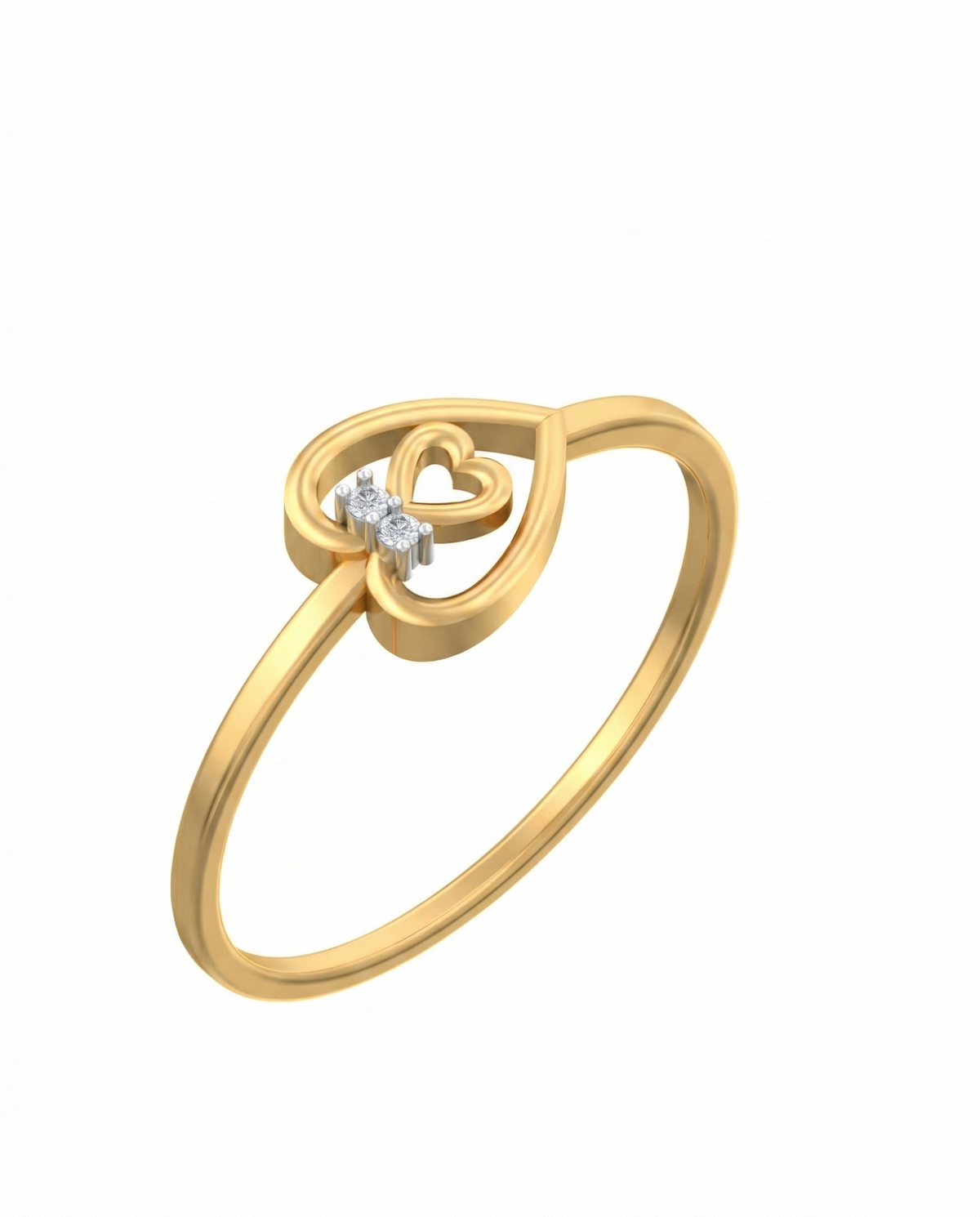 18K Gold & Diamond Dailywear Ring For Women KSK139