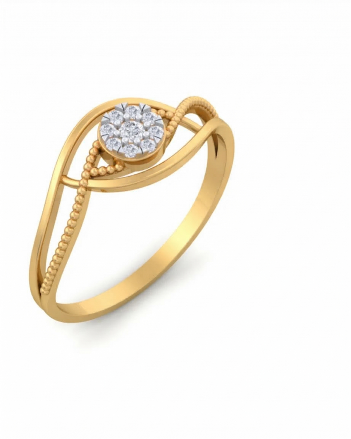 18K Gold & Diamond Dailywear Ring For Women KSK172
