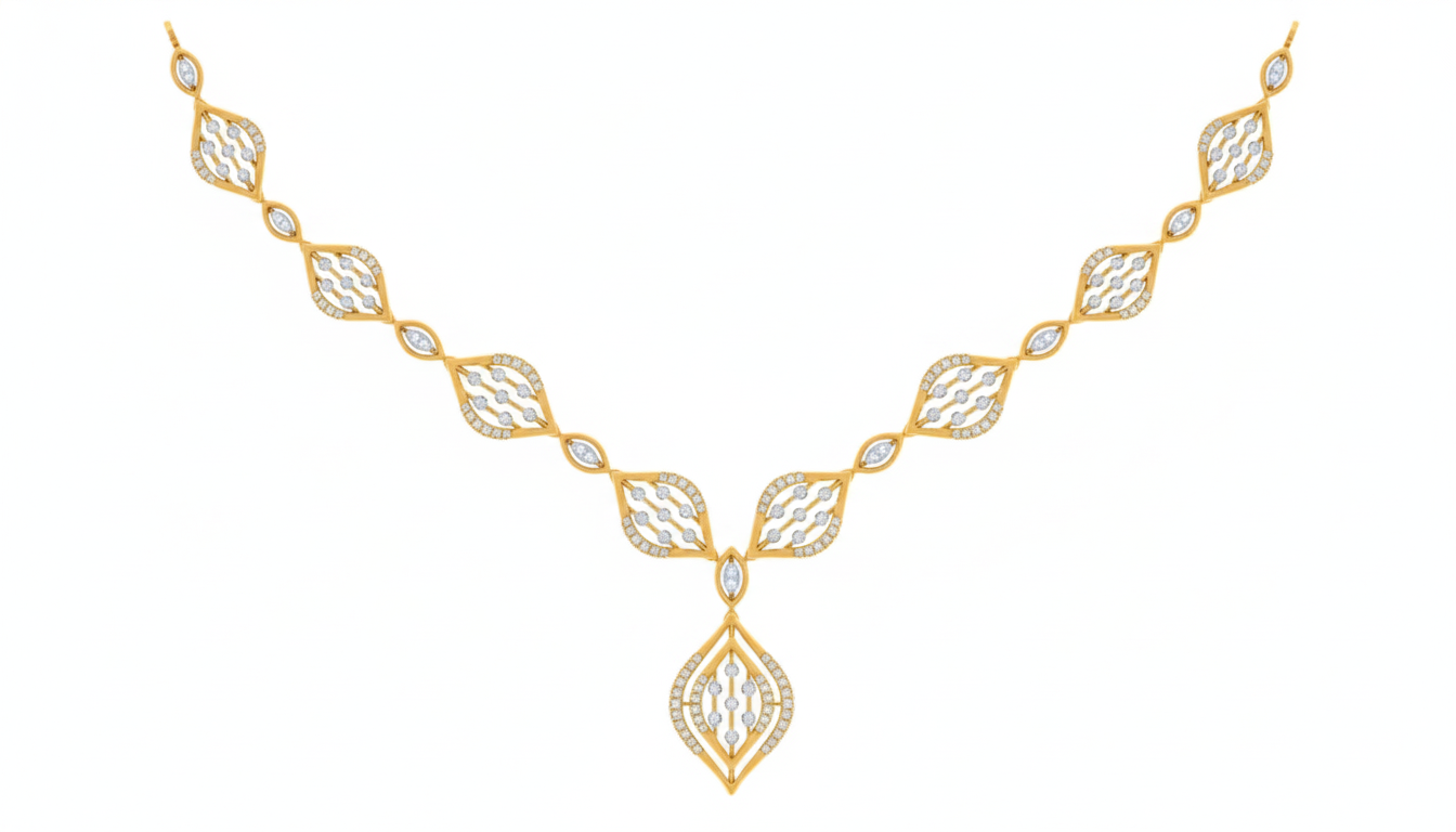14K Gold & Diamond Lightweight Necklace Set KRI44015N