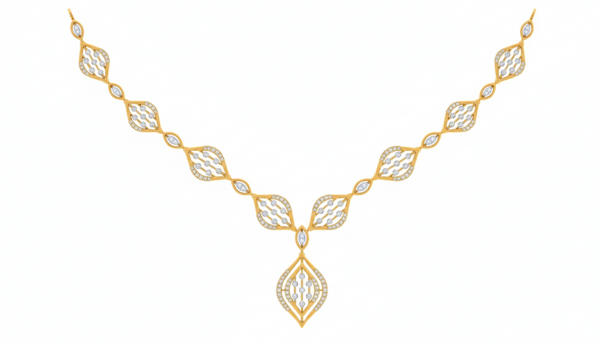 14K Gold & Diamond Lightweight Necklace Set KRI44015N