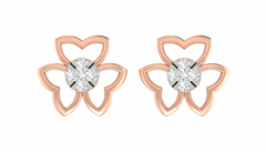 Floral Rose Gold Diamond Earring | under 40k 