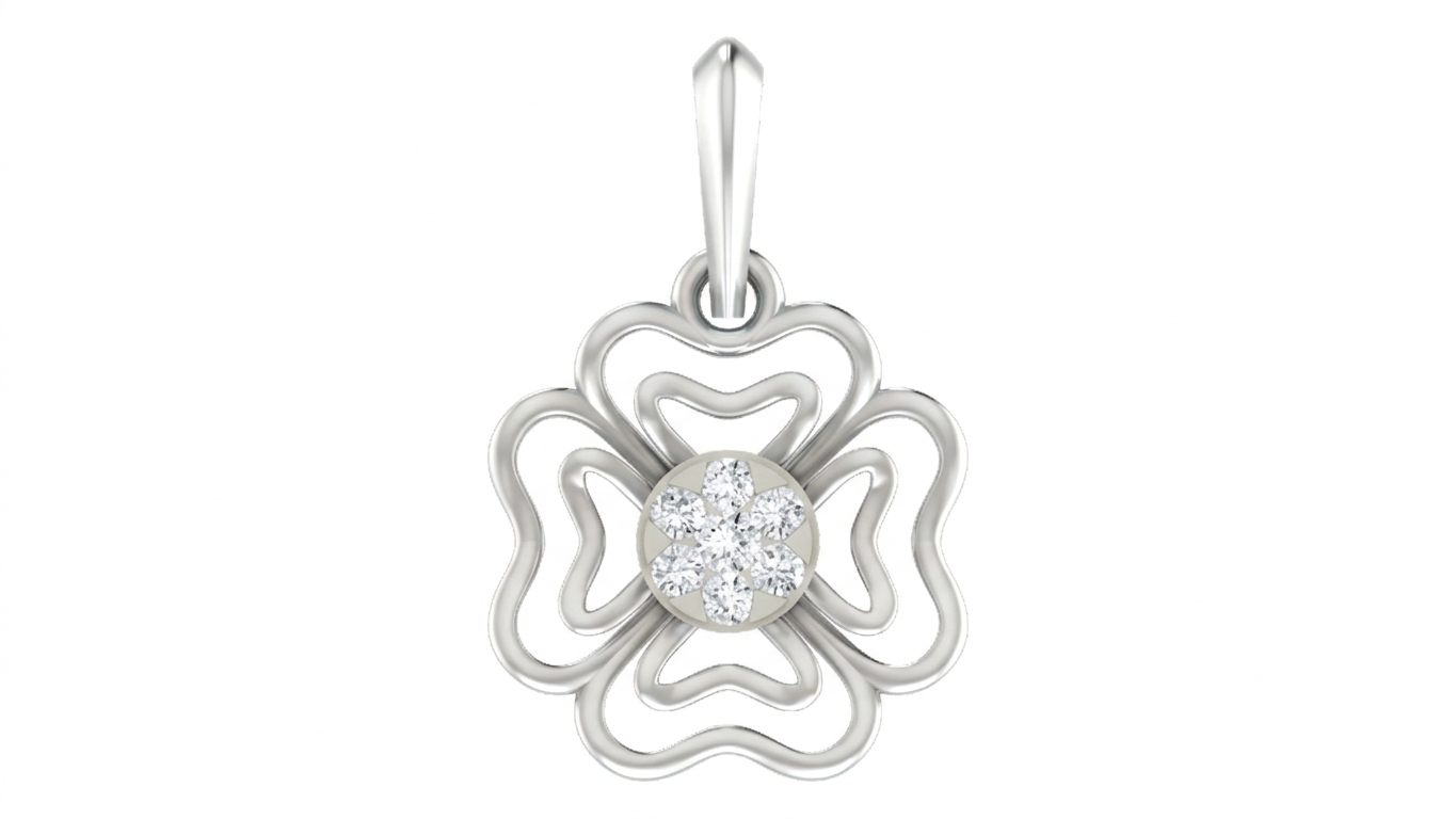 Gold & Diamond Floral Pendant Set KRC40582