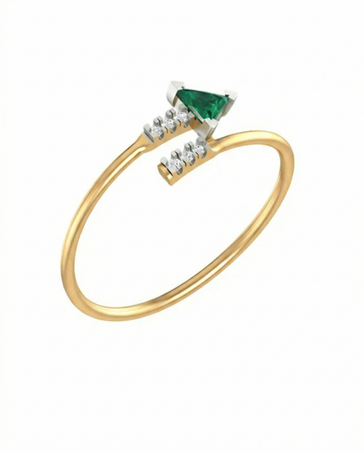 Gold & Diamond Gemstone Ring For Women KRB10110