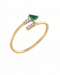 Gold & Diamond Gemstone Ring For Women KRB10110