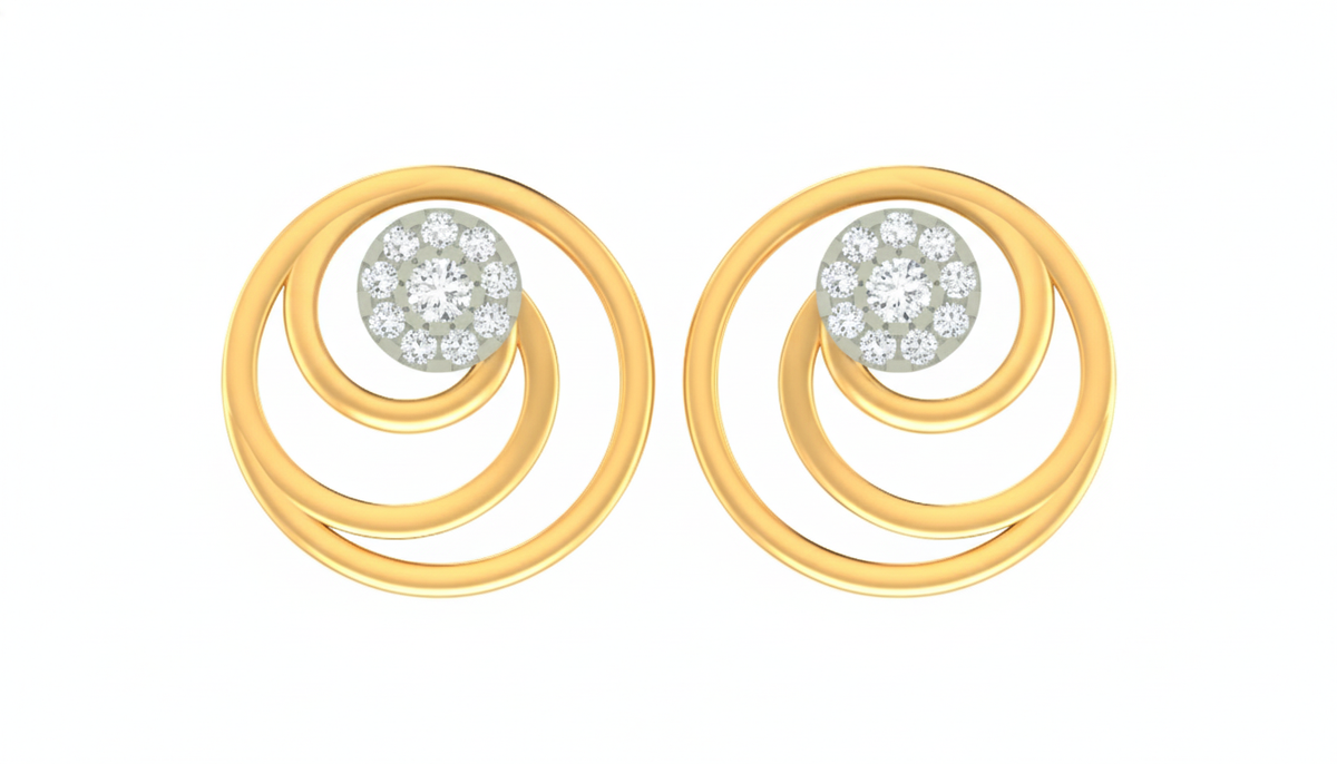 18K Gold & Diamond Women Stud Earring KRA40163E