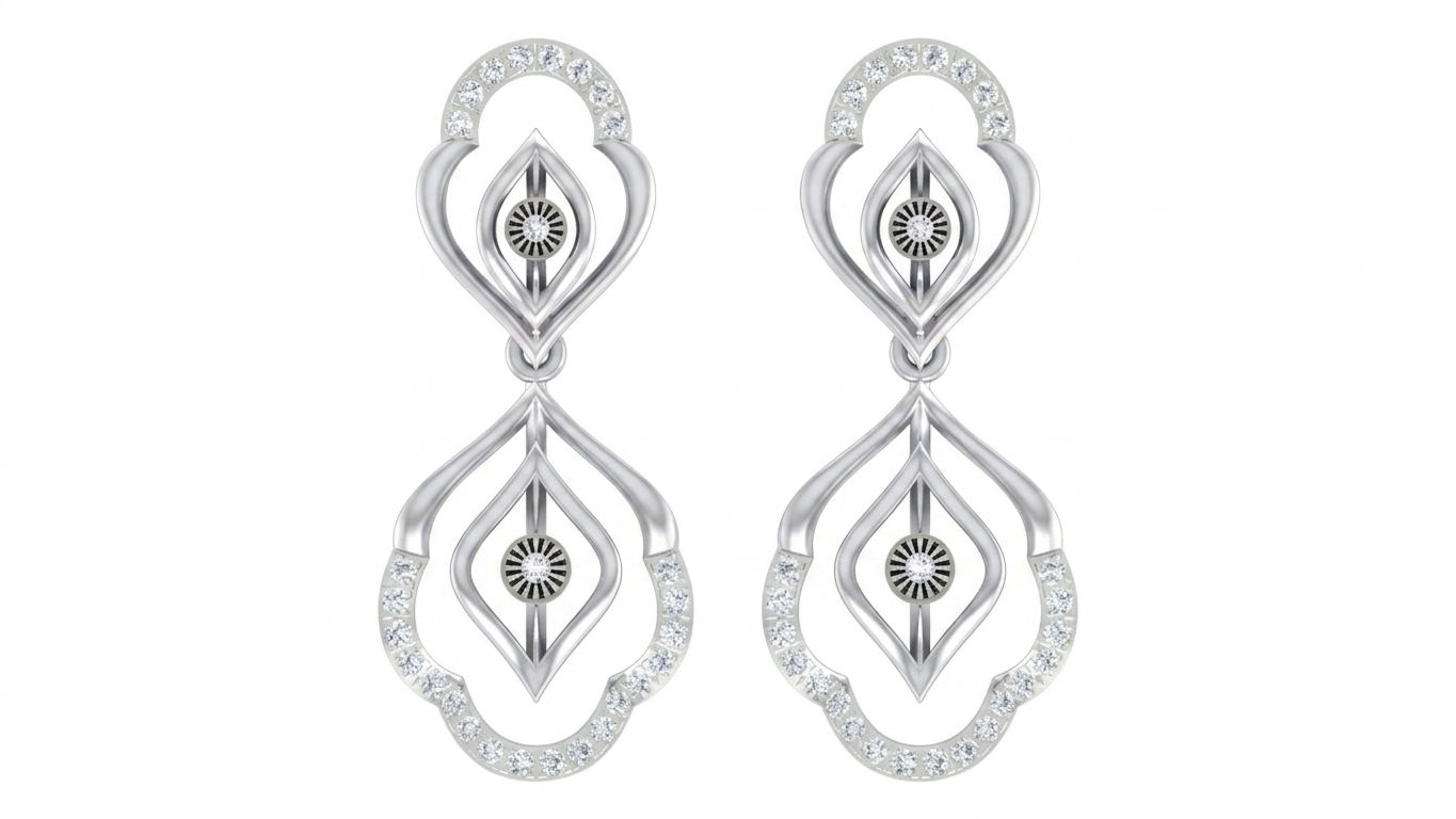 White  Gold Diamond Earring | under 40k 