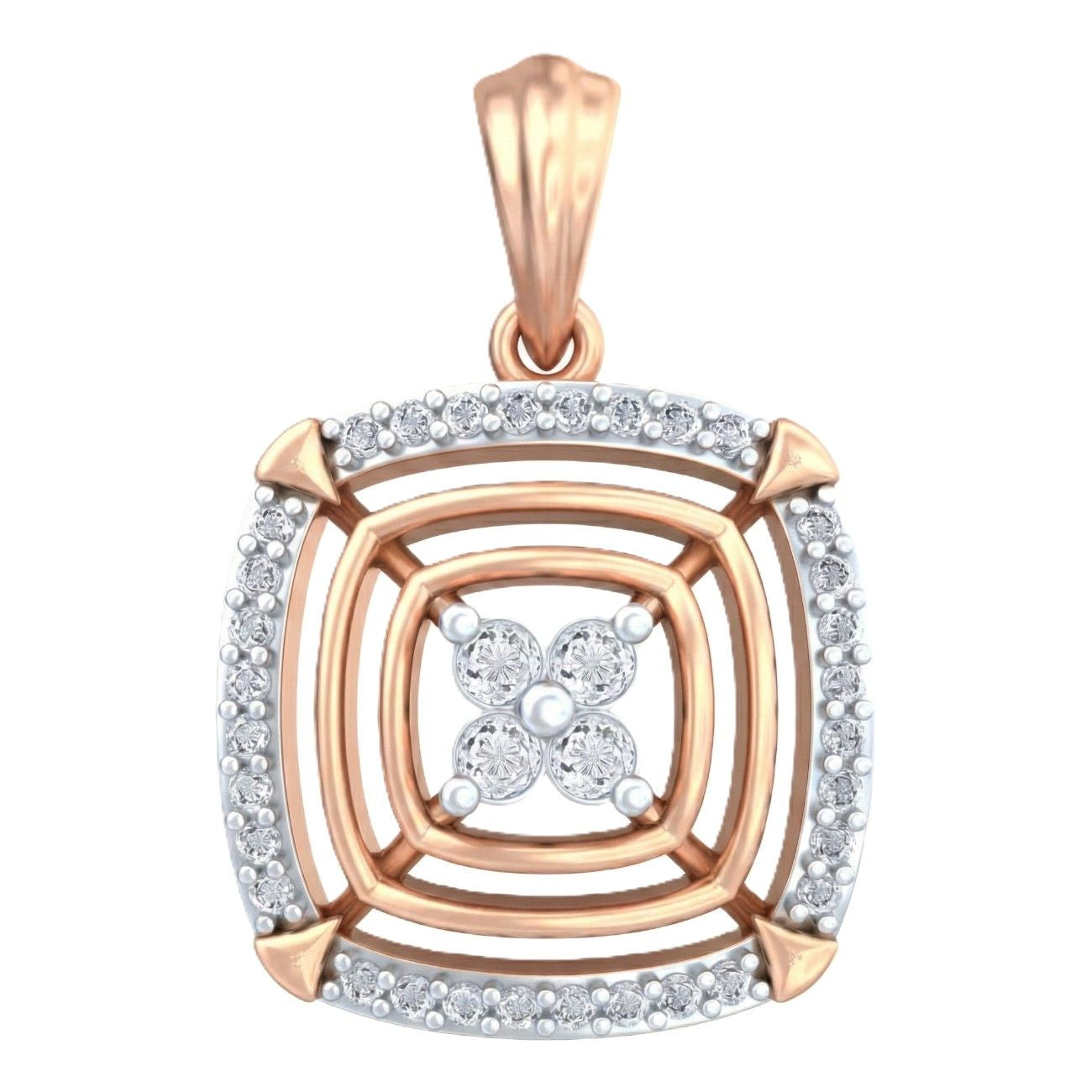 Contemporary diamond pendant crafted in premium gold with refined detailing.
