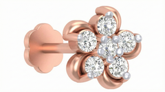 18K Gold & Diamond Stud Nose Pin KRA50021