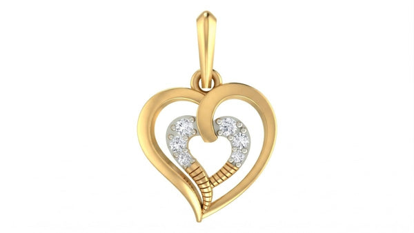 Gold & Diamond Heart Pendant Set KRC40573