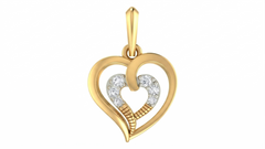 Gold & Diamond Heart Pendant Set KRC40573