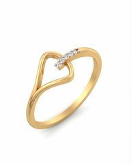 18K Gold & Diamond Dailywear Ring For Women KSK156