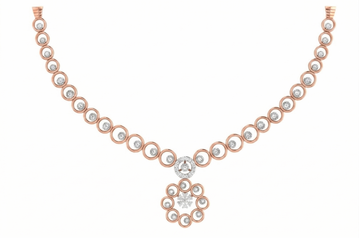 Gold & Diamond Dailywear Necklace Set KRC60054
