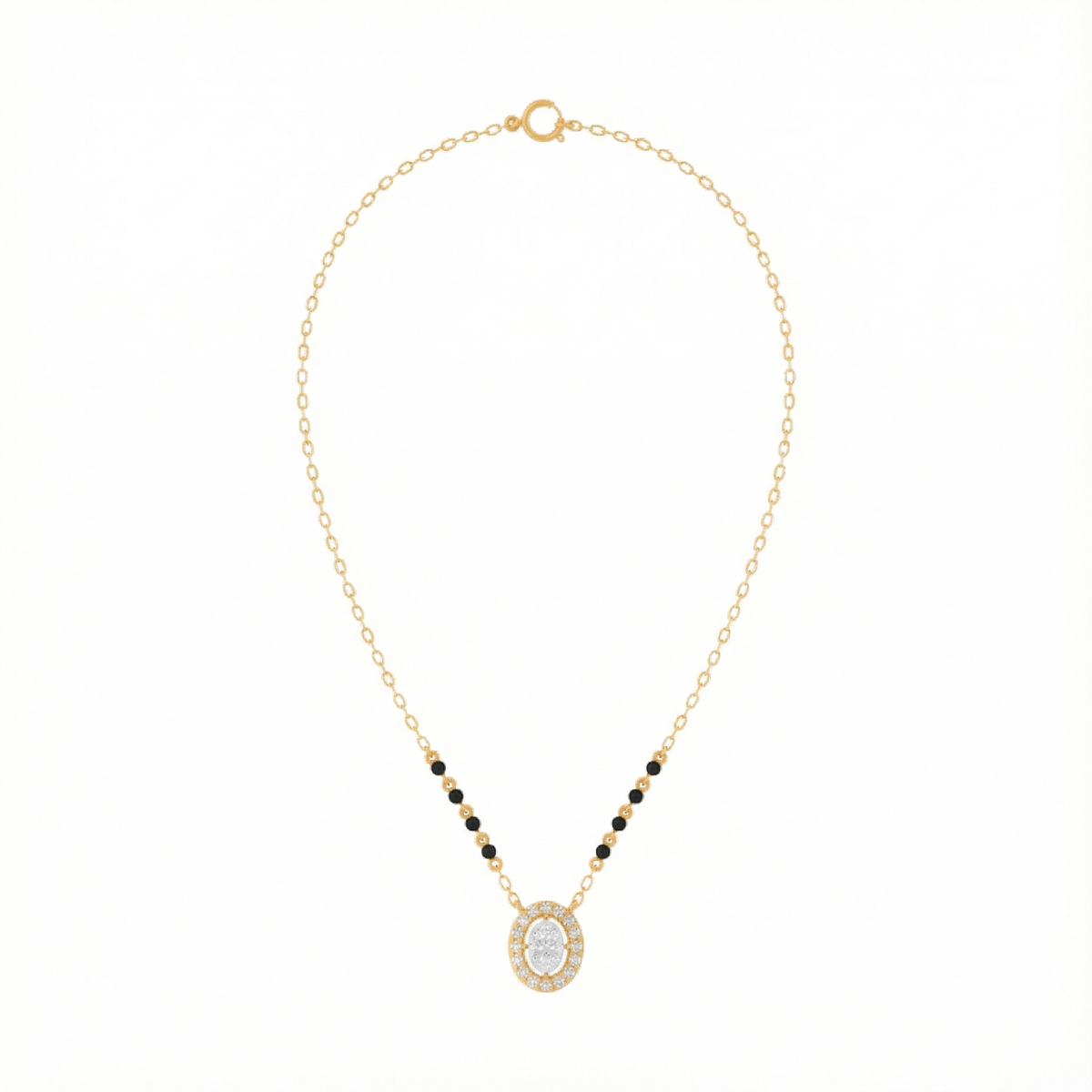 18K Gold & Diamond Beaded Mangalsutra For Women KRE90100