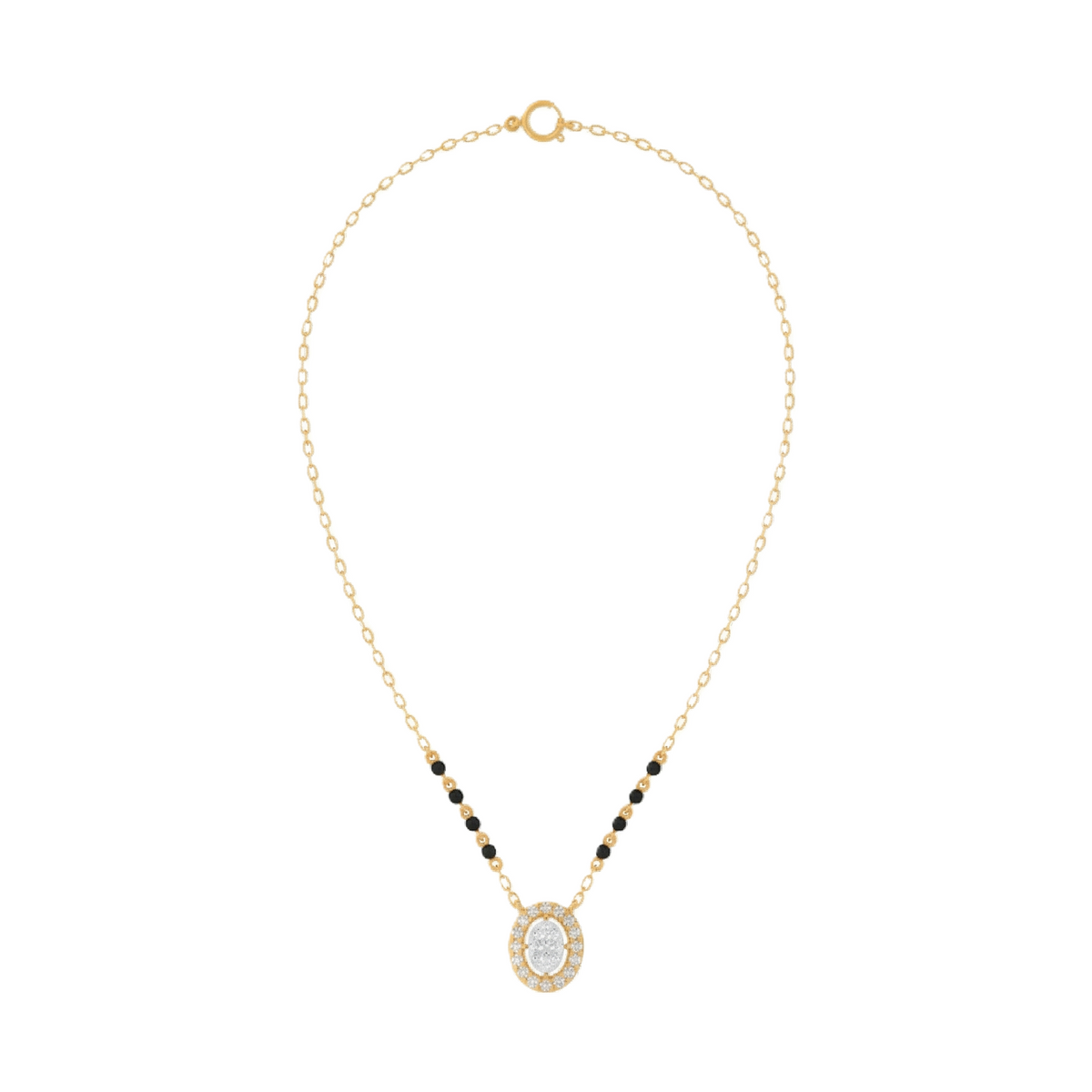 Gold & Diamond Beaded Mangalsutra For Women KRC50135