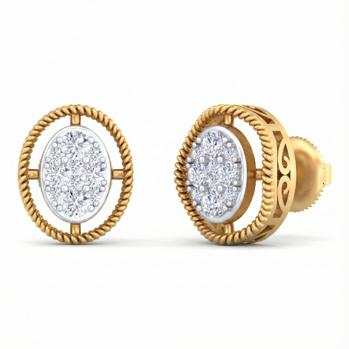 18K Gold & Diamond Women Engagement Earring KRB40044E