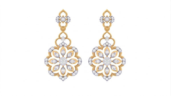 Gold & Diamond Women Dangler Earring KRC60128E