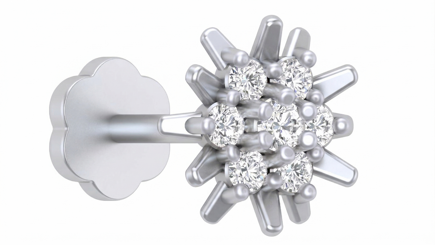 Gold & Diamond Stud Nose Pin KRC80198