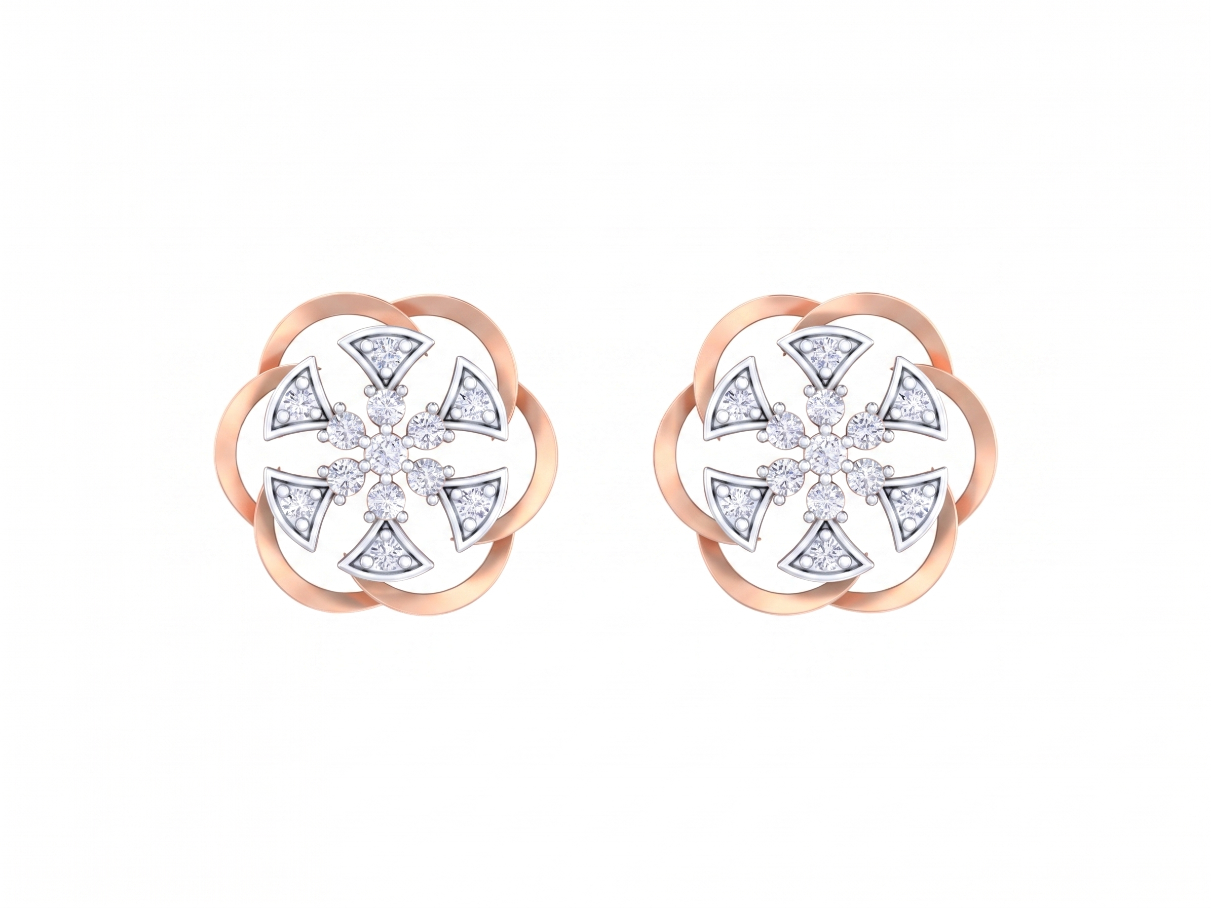 Rose Gold Diamond Earring | under 40k 
