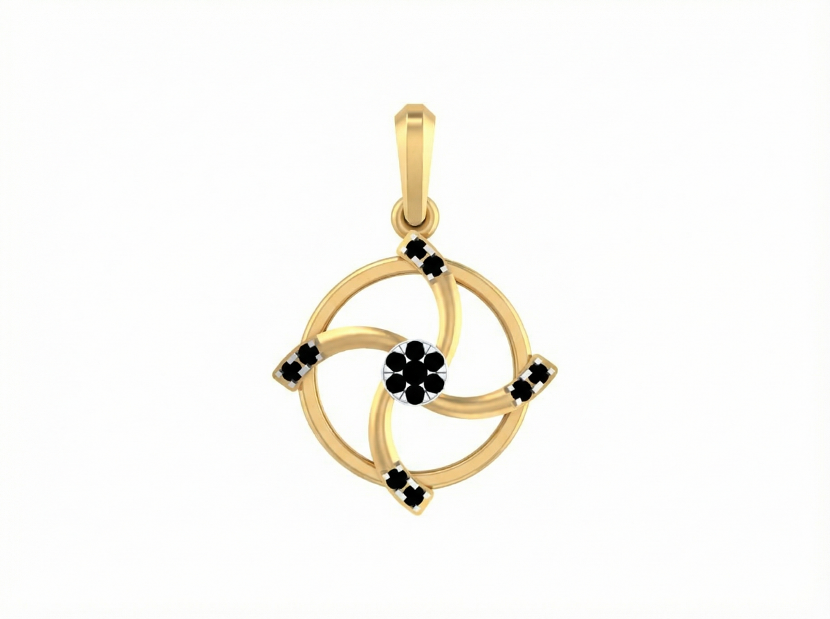 18K Gold & Diamond Floral Pendant KSK128